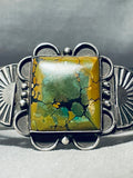 Early Century Vintage Native American Navajo Green Turquoise Sterling Silver Bracelet-Nativo Arts