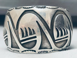 96 Gram Vintage Navajo Swirl Wave Sterling Silver Hand Tooled Bracelet-Nativo Arts