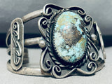 Super Rare Mine!! Vintage Native American Navajo Turquoise Sterling Silver Bracelet Cuff-Nativo Arts