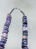 Shes A Beauty!! Native American Navajo Purple Charoite Sterling Silver Necklace-Nativo Arts