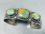 Opulent Vintage Native American Navajo Green Turquoise Sterling Silver Bracelet-Nativo Arts