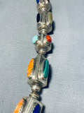 One Of The Finest Vintage Native American Navajo Turquoise Shell Sterling Silver Necklace-Nativo Arts