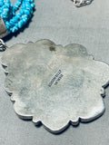 Eddy Billy Native American Navajo Turquoise Sterling Silver Necklace-Nativo Arts