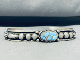 Al Jake Native American Navajo Golden Hills Turquoise Sterling Silver Bracelet-Nativo Arts