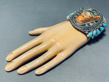 Native Woman Turquoise Hand Carved Sterling Silver Bracelet-Nativo Arts