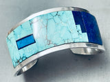 6 Inch Wrist Vintage Native American Navajo Carico Lake Turquoise Sterling Silver Bracelet-Nativo Arts