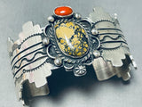 Superior Native American Navajo Yellow Turquoise Sterling Silver Bracelet Rob Yellowhorse-Nativo Arts