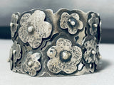 The Most Unique Native American Navajo Flower Sterling Silver Bracelet Cuff-Nativo Arts
