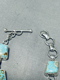 Sparkling Native American Navajo Pilot Mountain Turquoise Sterling Silver Bracelet-Nativo Arts