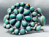 One Of The Best Vintage Native American Navajo Teardrop Turquoise Sterling Silver Bracelet-Nativo Arts