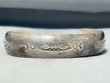Superb Vintage Native American Navajo Signed Sterling Silver Bracelet-Nativo Arts
