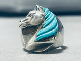 The Best Turquoise Horse Vintage Native American Navajo Sterling Silver Ring-Nativo Arts