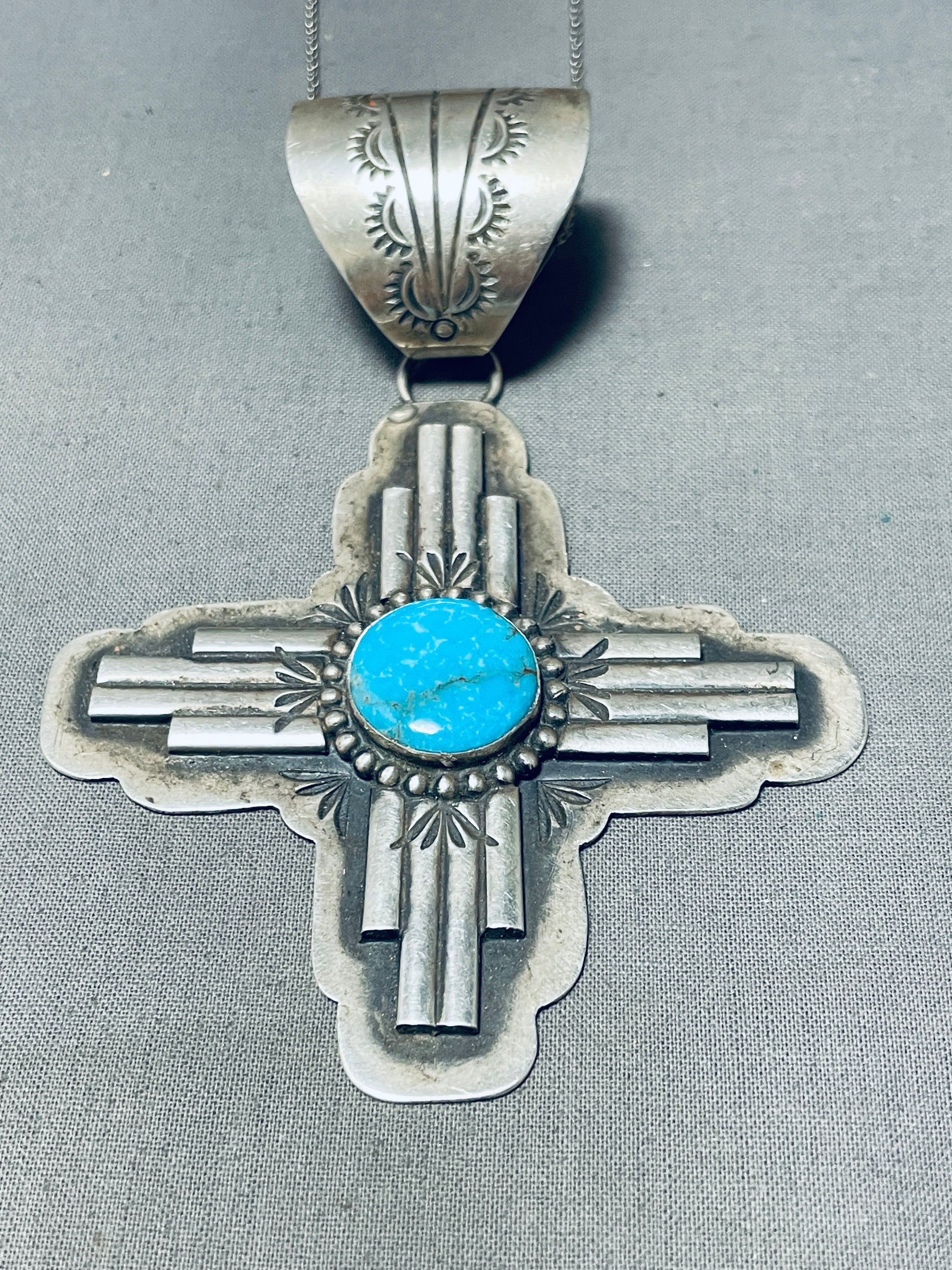 Native American Delbert Secatero Old Kingman Turquoise Sterling