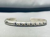 Native American Incredible Vintage Jemez Tribe Sterling Silver Bracelet Signed-Nativo Arts