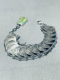 Astonishing Native American Navajo Royston Turquoise Sterling Silver Bracelet Mercury Dimes-Nativo Arts