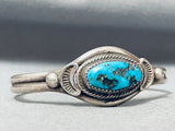 Rare Vintage Navo Gilbert Turquoise Sterling Silver Flank Bracelet-Nativo Arts