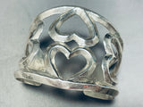 The Most Unique Vintage Native American Navajo Hearts Of Love Sterling Silver Bracelet-Nativo Arts