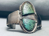 One Of Craziest Vintage Native American Navajo Green Turquoise Sterling Silver Bracelet-Nativo Arts