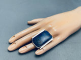 Joe Baillon Huge Lapis Vintage Navajo Sterling Silver Ring-Nativo Arts