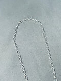 Rare Vintage Native American Navajo Lapis Cross Sterling Silver Necklace
