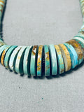 Native American Stunning Vintage Santo Domingo Handcut Turquoise Heishi Necklace-Nativo Arts