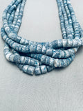 Opulent Vintage Navajo Denim Lapis Heishi Necklace Old-Nativo Arts