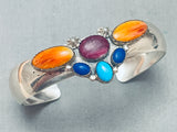 Gorgeous Vintage Native American Navajo Turquoise Shell Sterling Silver Bracelet-Nativo Arts