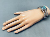 Smith Fam Vintage Native American Navajo Spiderweb Turquoise Sterling Silver Bracelet-Nativo Arts