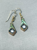 Dazzling Vintage Native American Navajo Royston Turquoise Sterling Silver 12ktgf Earrings-Nativo Arts