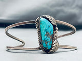 Exceptional Vintage Native American Navajo Morenci Turquoise Sterling Silver Bracelet-Nativo Arts