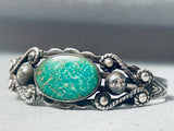 Vintage Native American Navajo Swirl Royston Turquoise Sterling Silver Bracelet-Nativo Arts