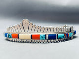 Crown Of Inlay Vintage Native American Navajo Spiderweb Turquoise Sterling Silver Clasp Bracelet-Nativo Arts