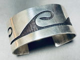 Earlier More Rare Native American Hopi Vintage Sterling Silver Water Wave Bracelet-Nativo Arts
