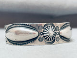 Hand Tooled Vintage Native American Navajo Early 1900's Sterling Silver Bracelet-Nativo Arts