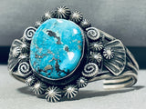 Jess Martinez Vintage Native American Navajo Morenci Turquoise Sterling Silver Bracelet-Nativo Arts