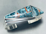 Native American 6 Inch Wrist One Of The Most Intricate Turquoise Sterling Silve Rbracelet-Nativo Arts