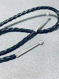 Impressive Native American Navajo Royston Turquoise Sterling Silver Kachina Bolo-Nativo Arts