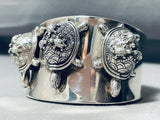 Gasp! Tortoise Family Vintage Sterling Silver Bracelet Cuff-Nativo Arts