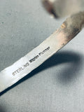 Impressive Native American Navajo Signed Sterling Silver Waylen Plummer Bracelet-Nativo Arts