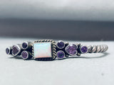 Thicker Coil Vintage Native American Navajo Opal Amethyst Sterling Silver Bracelet-Nativo Arts