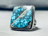 One Of The Best Vintage Mid Century Spiderweb Turquoise Sterling Silver Ring-Nativo Arts