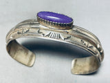 One Of The Best Vintage Native American Navajo Sugilite Sterling Silver Bracelet-Nativo Arts