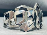 One Of The Most Unique Vintage Abstract Sterling Silver Bracelet Cuff-Nativo Arts