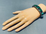 Native American Tremendous Vintage Cerrillos Turquoise Sterling Silver Bracelet-Nativo Arts