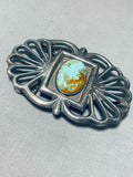 Heavy!! Vintage Native American Navajo Royston Turquoise Sterling Silver Buckle Old-Nativo Arts