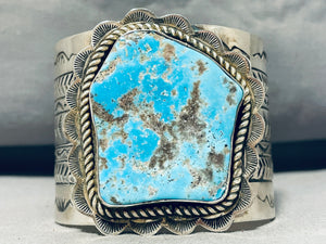 180 Grams Native American Navajo Turquoise Huge Sterling Silver Bracelet Cuff-Nativo Arts