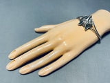 Fox Head Vintage Native American Navajo Sterling Silver Very Rare Bracelet Cuff!-Nativo Arts