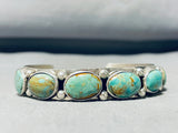 Signed Vintage Native American Navajo Royston Turquoise Sterling Silver Bracelet-Nativo Arts