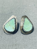 Lustrous Vintage Native American Navajo Royston Turquoise Sterling Silver Earrings-Nativo Arts