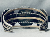 Heavy Museum Quality Vintage Native American Navajo Turquoise Sterling Silver Bracelet-Nativo Arts